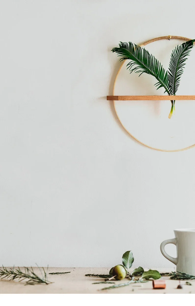 Bamboo Wood wall hanging propagation Handcrafted Cherry wood vase