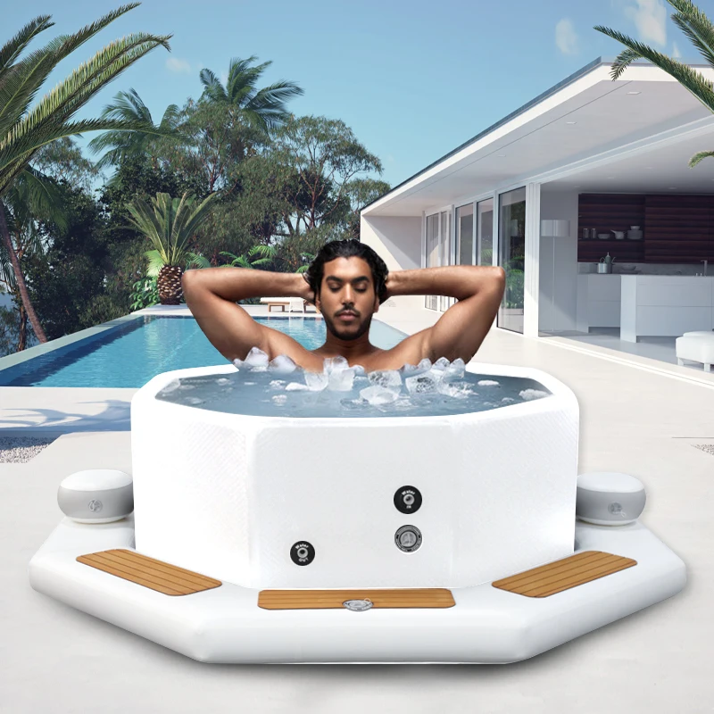 Inflatable Plastic Small Size Hydro Square Shaped 100x100 Hot Spa Bath Tub 4 Person Indoor Tubs 1000 Ice Bathtub Pod