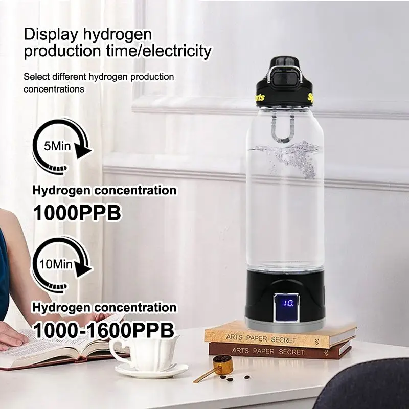 Factory Price Hydrogen Water Bottle Glass 1000ml New Design Portable h2 Rich Water Bottle Hydrogen Water Machine Generator