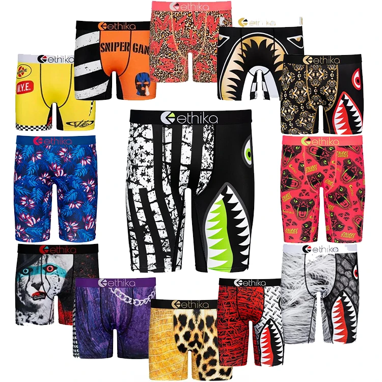 
New design plus size fitness absorb sweat elastic boxers ethika men 