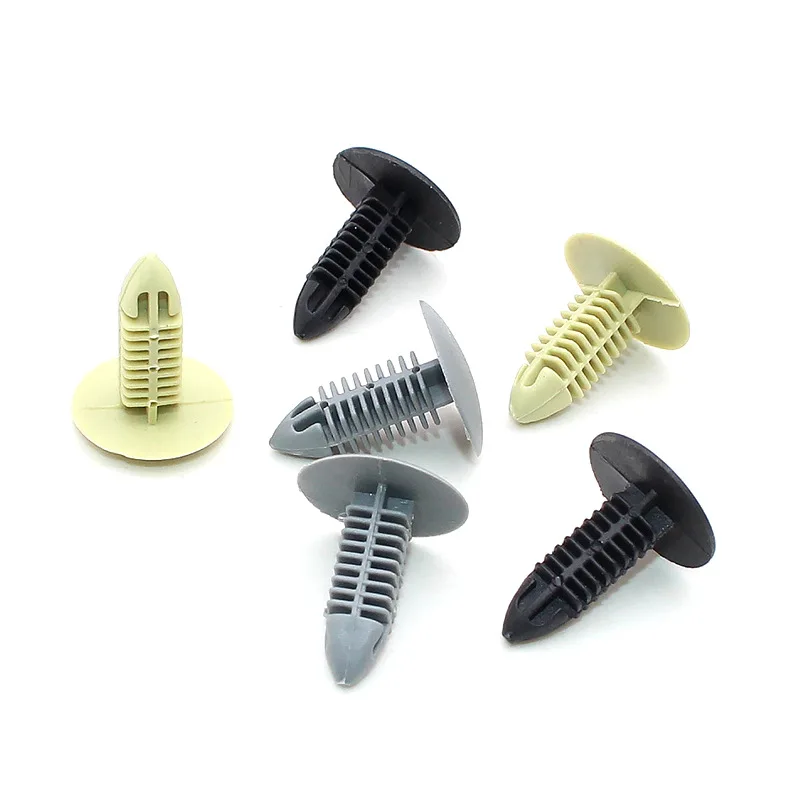Nylon square hole beige tree clip rivet decoration bumper fastener plastic clip