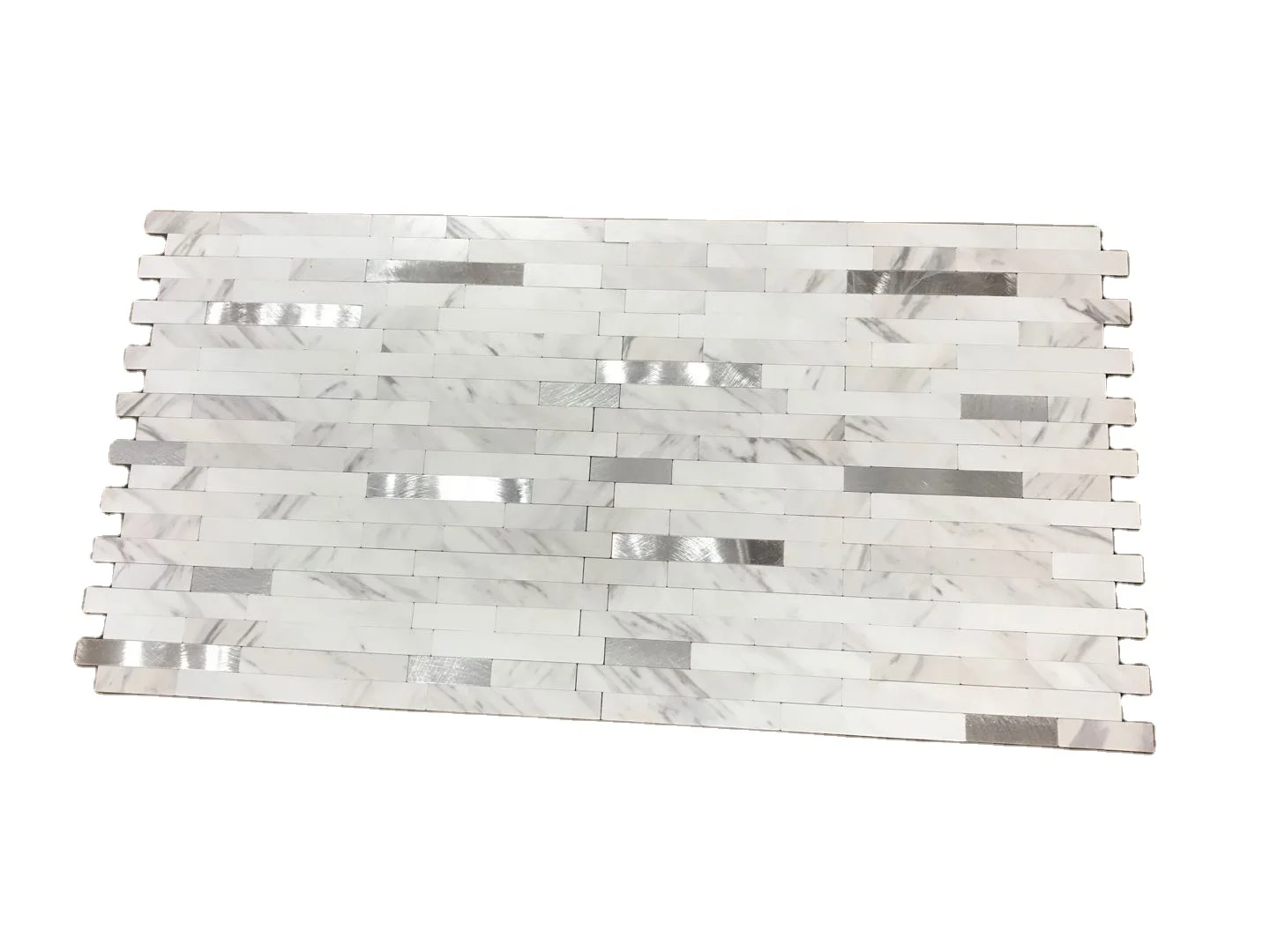 White Stone Look Peel and Stick Tile Backsplash