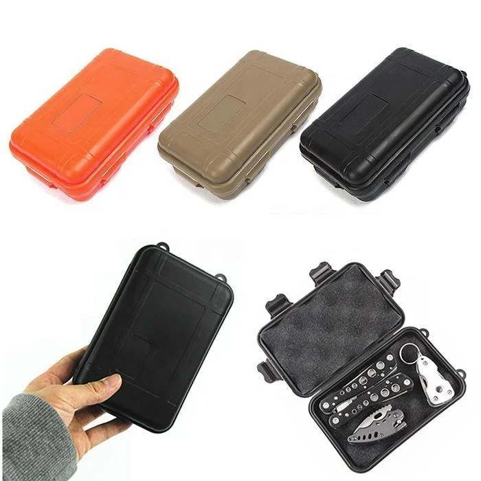 Plastic waterproof EDC survival box tactical tools small outdoor survival kit shockproof box