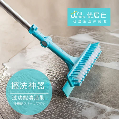 Wholesale double-sided retractable rotary brush household tile crevice cleaning wiper hard hair long handle floor brush