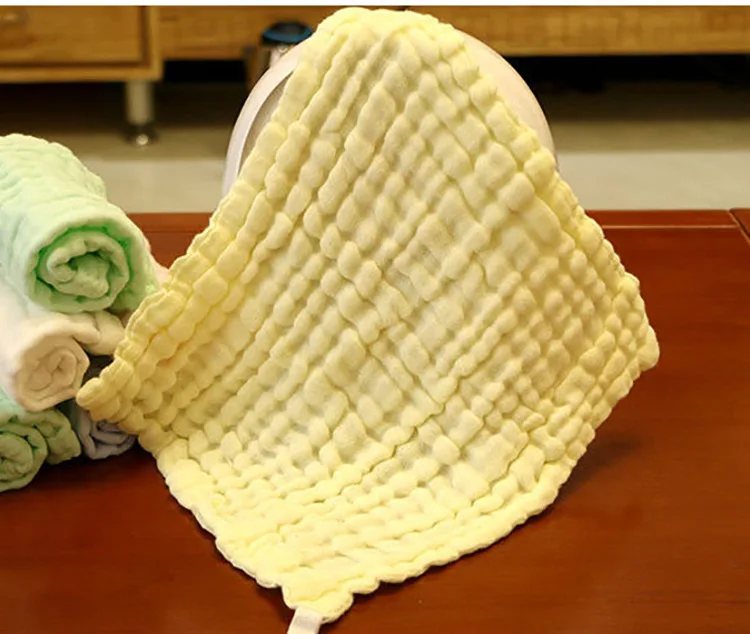 Newborn 100% cotton 6 layers gauze muslin face infant wash cloth kids handkerchief teething saliva baby face towel