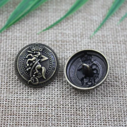 Factory wholesale fashion design horse pattern logo embossed shank sewing button for suit,25mm shank metal button