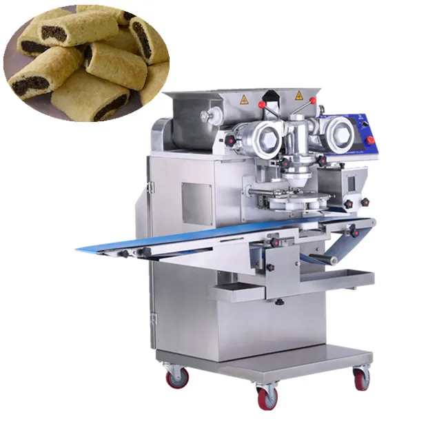 Small vegan fig bar filled with chocolate cream date bar maker production line