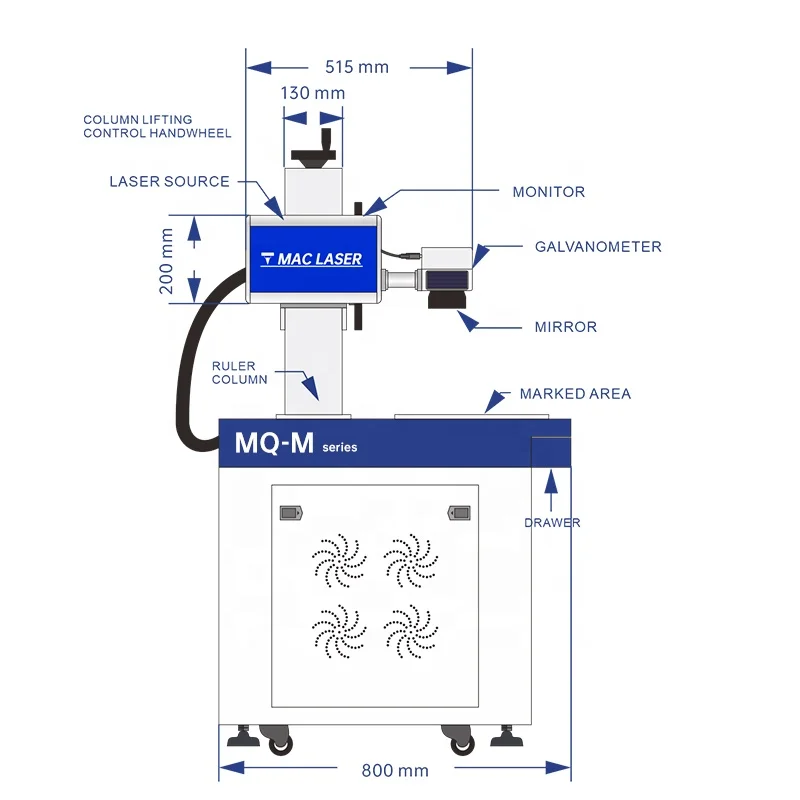 MQ-M DXT laser / Maiman 3w/5w/8w/10w/15w/ 20w UV marking machine
