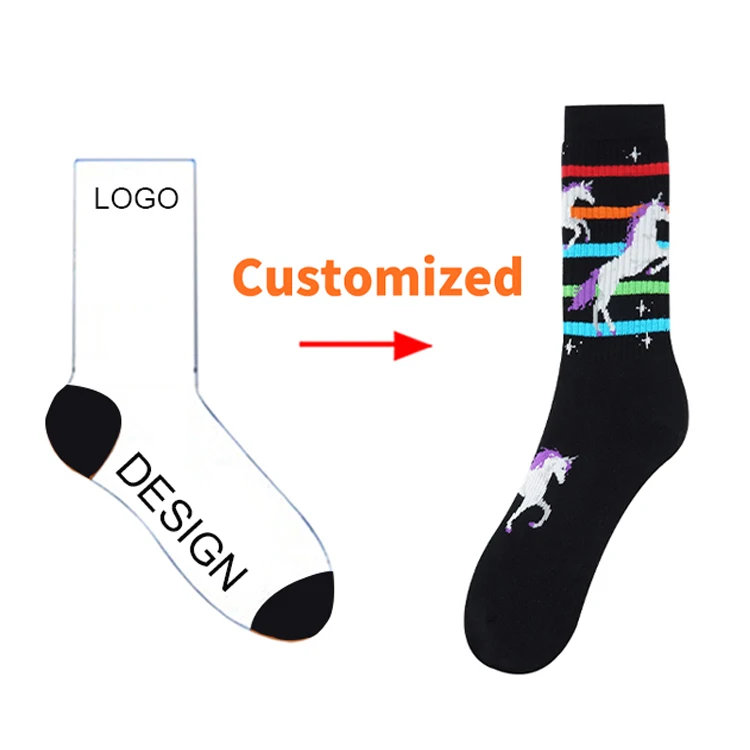 Носки с героями мультфильмов; Модные носки из чесаного хлопка на заказ; Новый дизайн