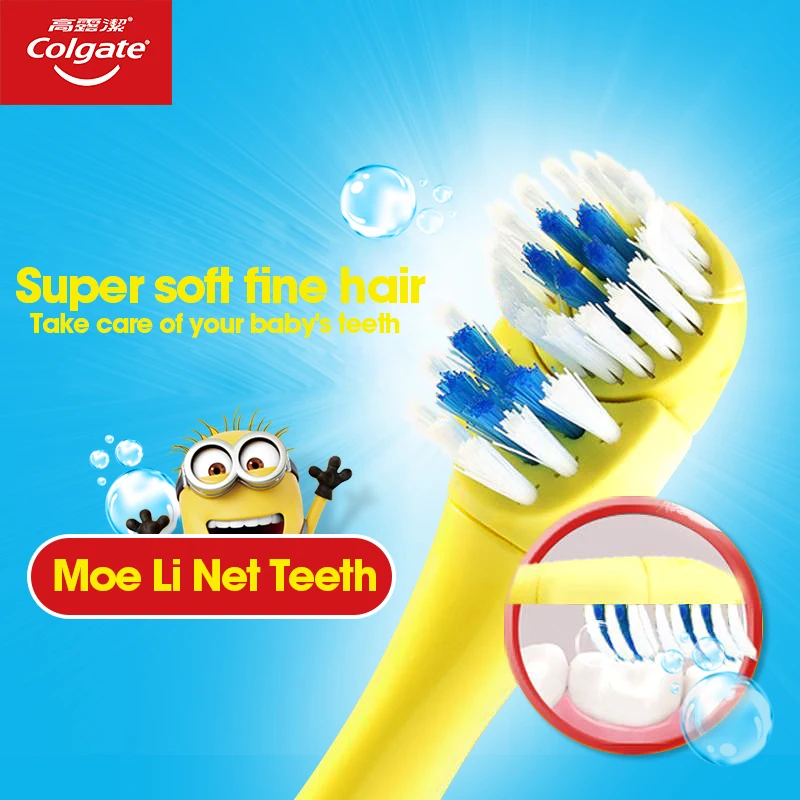 
colgate kids electrical(automatic)toothbrush eco smart,electronic cartoon design,with battery wholesale private brand Multi gear 