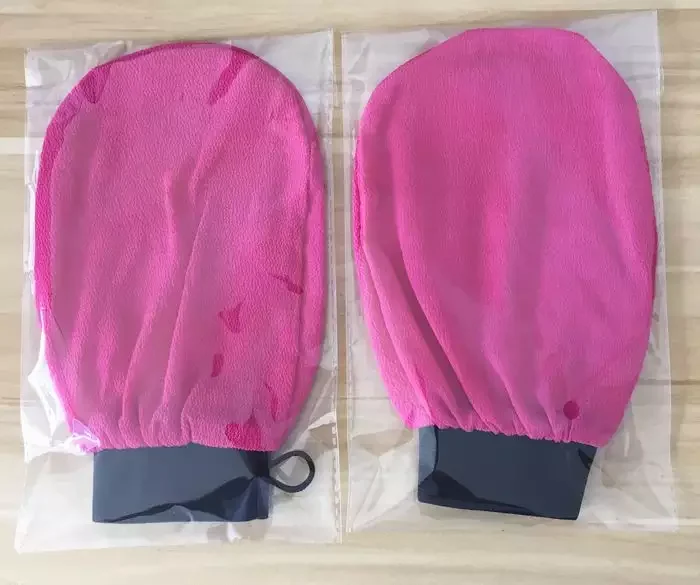 Exfoliating Mitts (1pc) at Home Body Cleaning Visibly Lift Away Dead Skin Great for Spray Tan Removal 100% Viscose Fiber