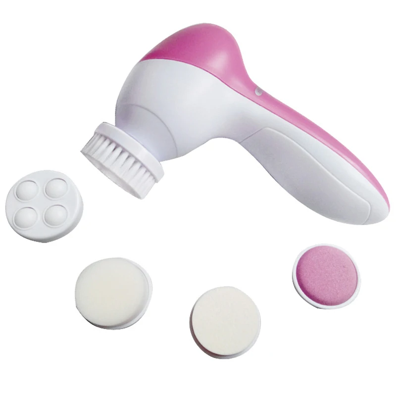 5 in 1 Beauty Care Face  Massager Portable Facial Cleaning Exfoliator  Brush Silicone Facial Cleansing Brush