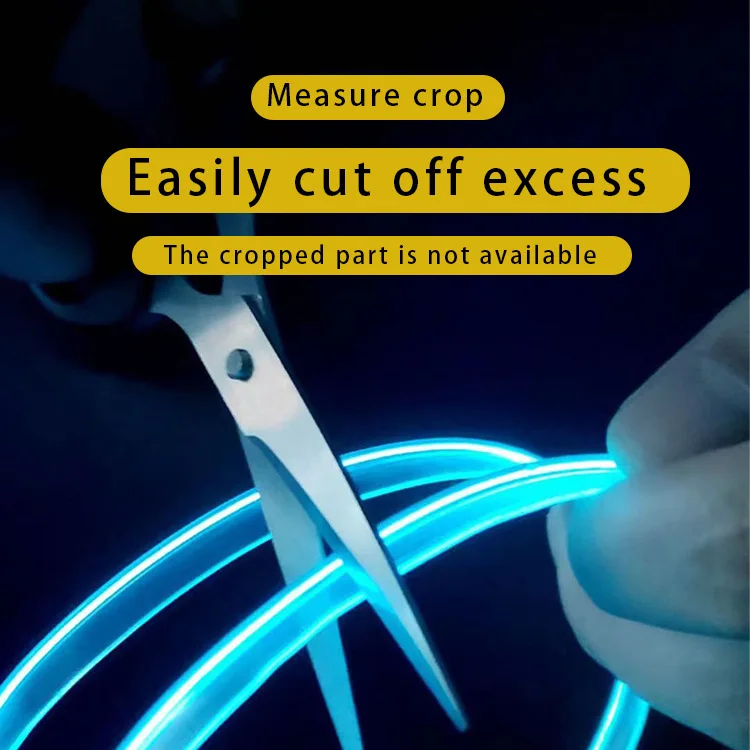 EL Wire Interior Car LED Strip Lights USB Neon Glowing Strobing Electroluminescent Wire Lights Ambient Lighting Kits for Car Gar