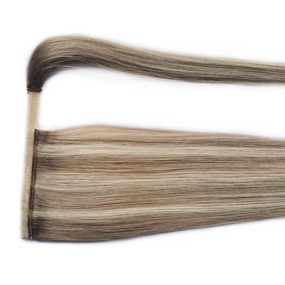 Wholesale Factory Top Quality Colored Natural Human Remy Hair Wrap Around Ponytail Hair Extension Mixed Piano color