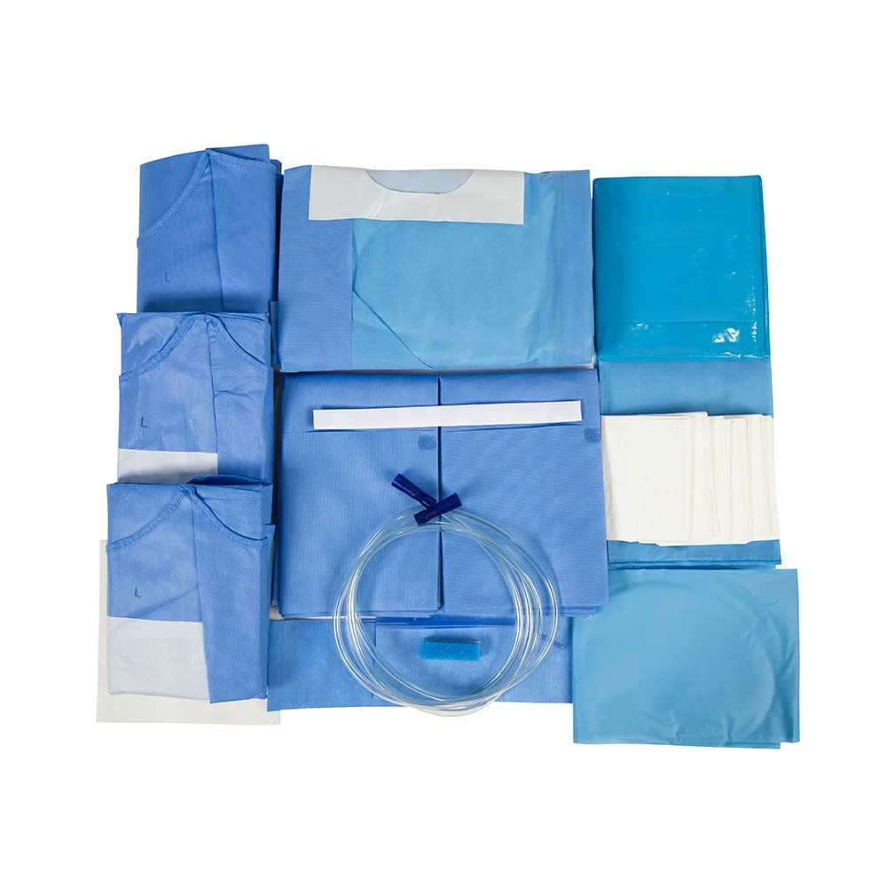 New promotion 2022 Sterile Surgical Kits Factory High Quality Lower Extremity Laparotomy Drape Kit Pack Surgical Gown