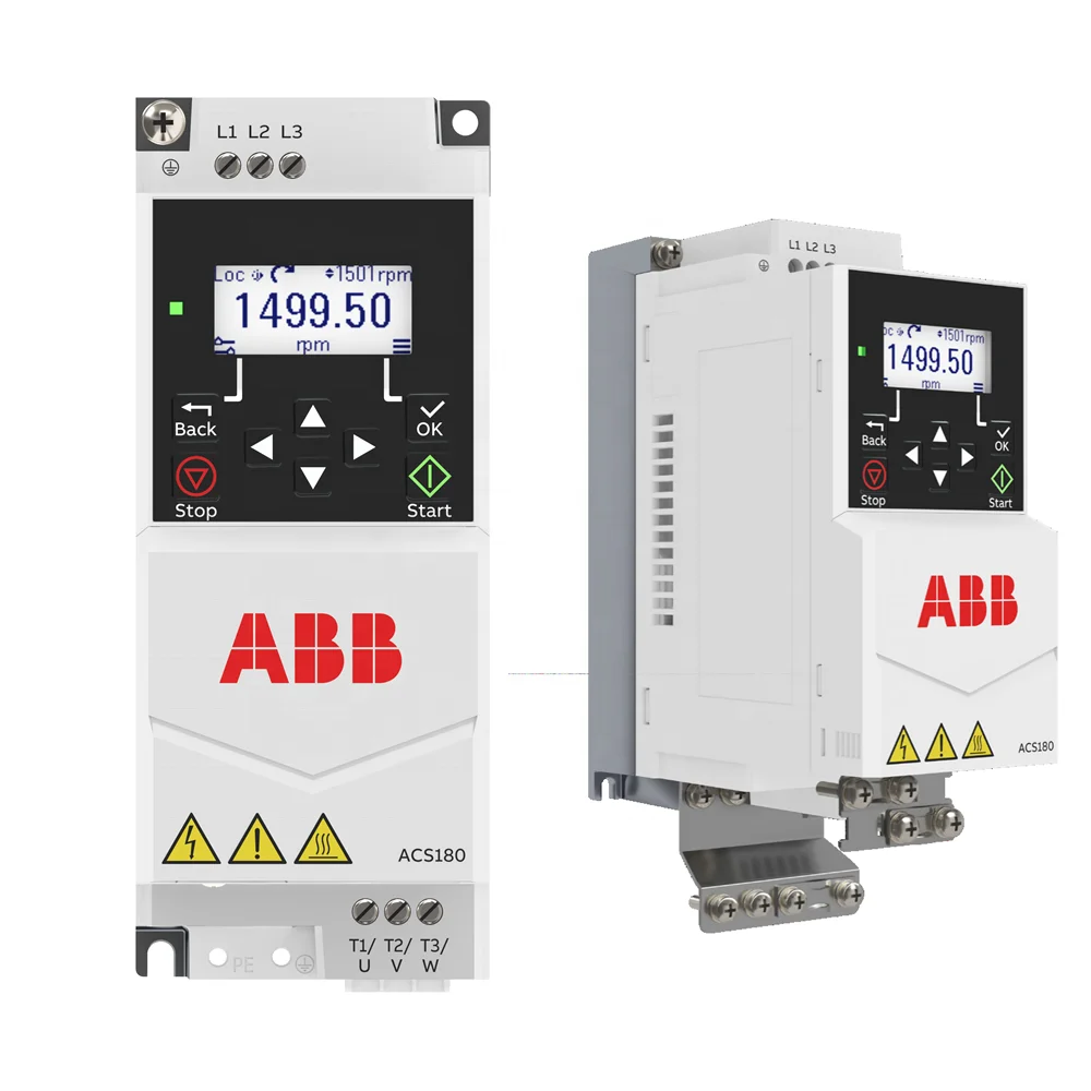 Low voltage AC drives ACS180-04N-01A8-4 0.55KW/0.37KW 3Phase AC380-480V IP20 Graphic control panel as standard For ABB VFD