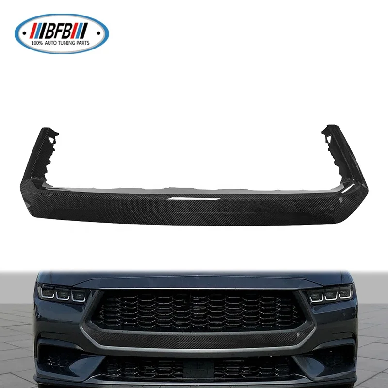 Real Carbon Fiber Car Exterior Accessories Front Bumper Grille Cover Trim For Ford Mustang 2024+