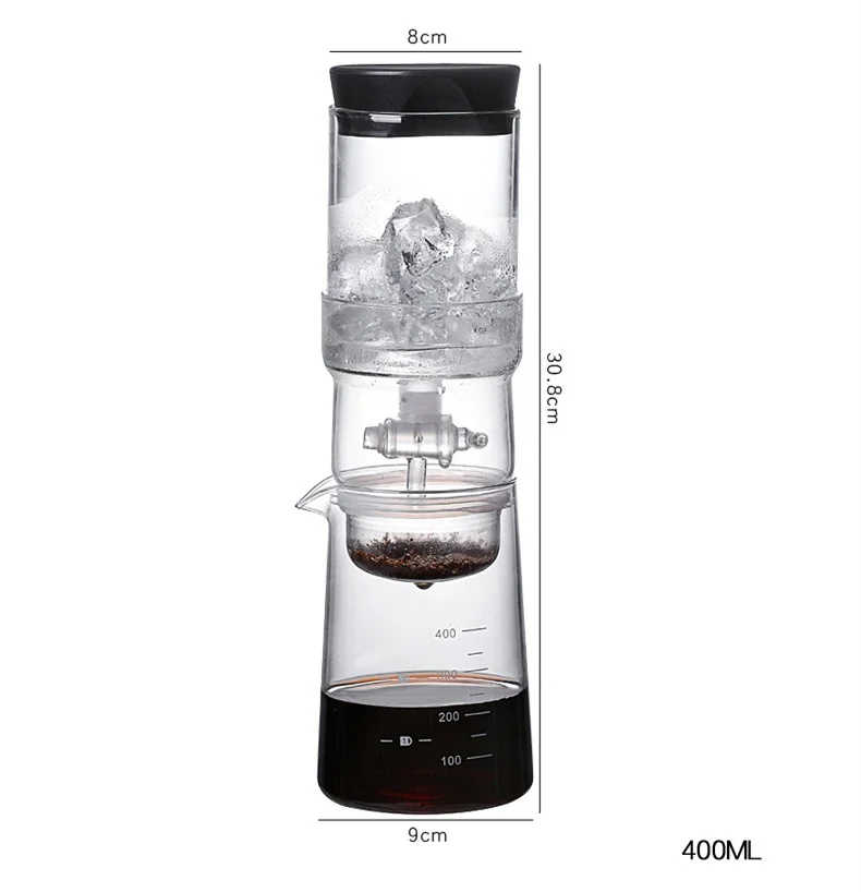 Borosilicate Glass Cold Brew Coffee Maker Set  portable glass cold drip brew iced coffee maker