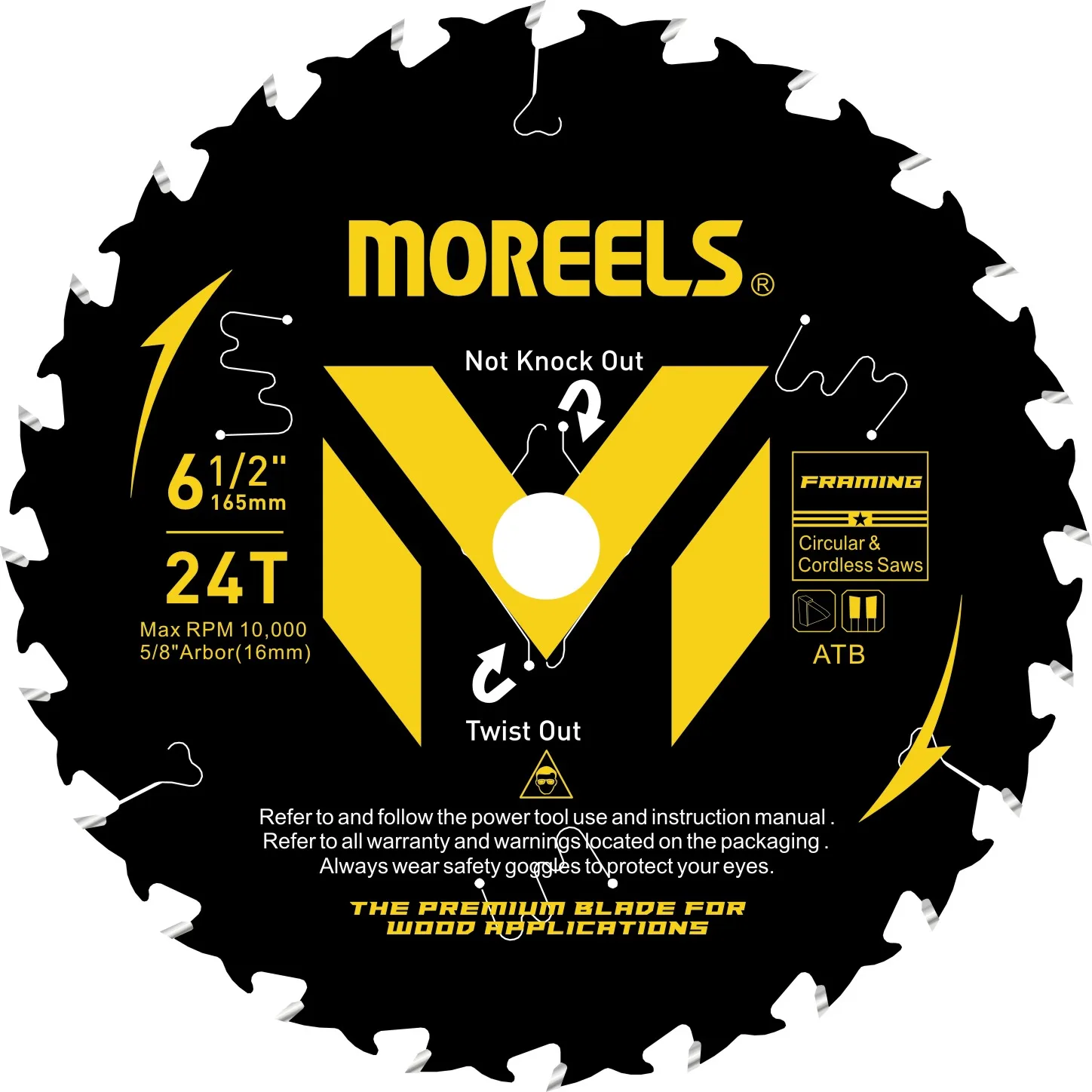 Moreels Carbide Tipped 6-1/2 Inch 24 Tungsten Teeth Circular Saw blade
