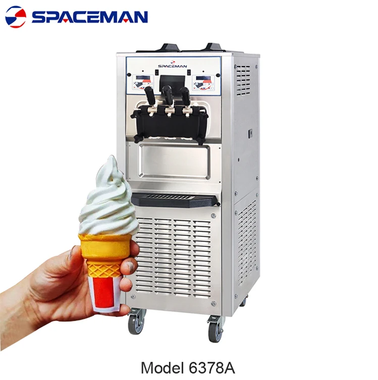 3 flavors Temperature commercial swirl freeze ice cream manufacture machine