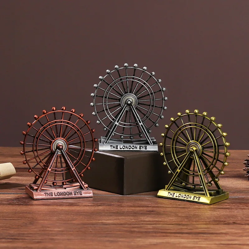 Nordic Ornaments rotatable ferris wheel  Wheel Office Bar Shop Table Decoration Study Decor Iron Metal Birthday Gift