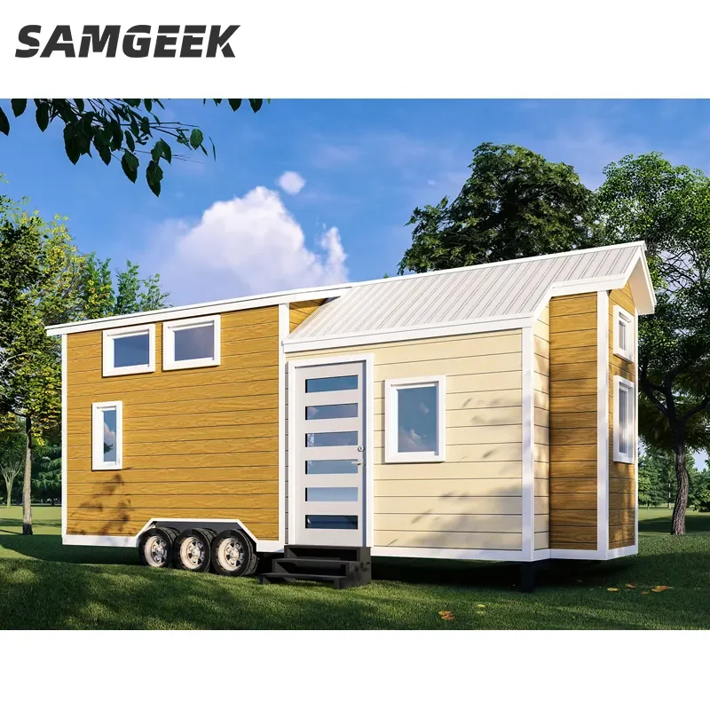 Modern Design Outdoor Camping Cabin Tiny House Customized Light Steel Multi-function Tiny House on Wheels Steel Structure Villas