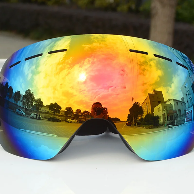 Whosale ski glasses anti fog sand wind proof big glasses eye protector unisex adult mountainering snowfield safety glasses