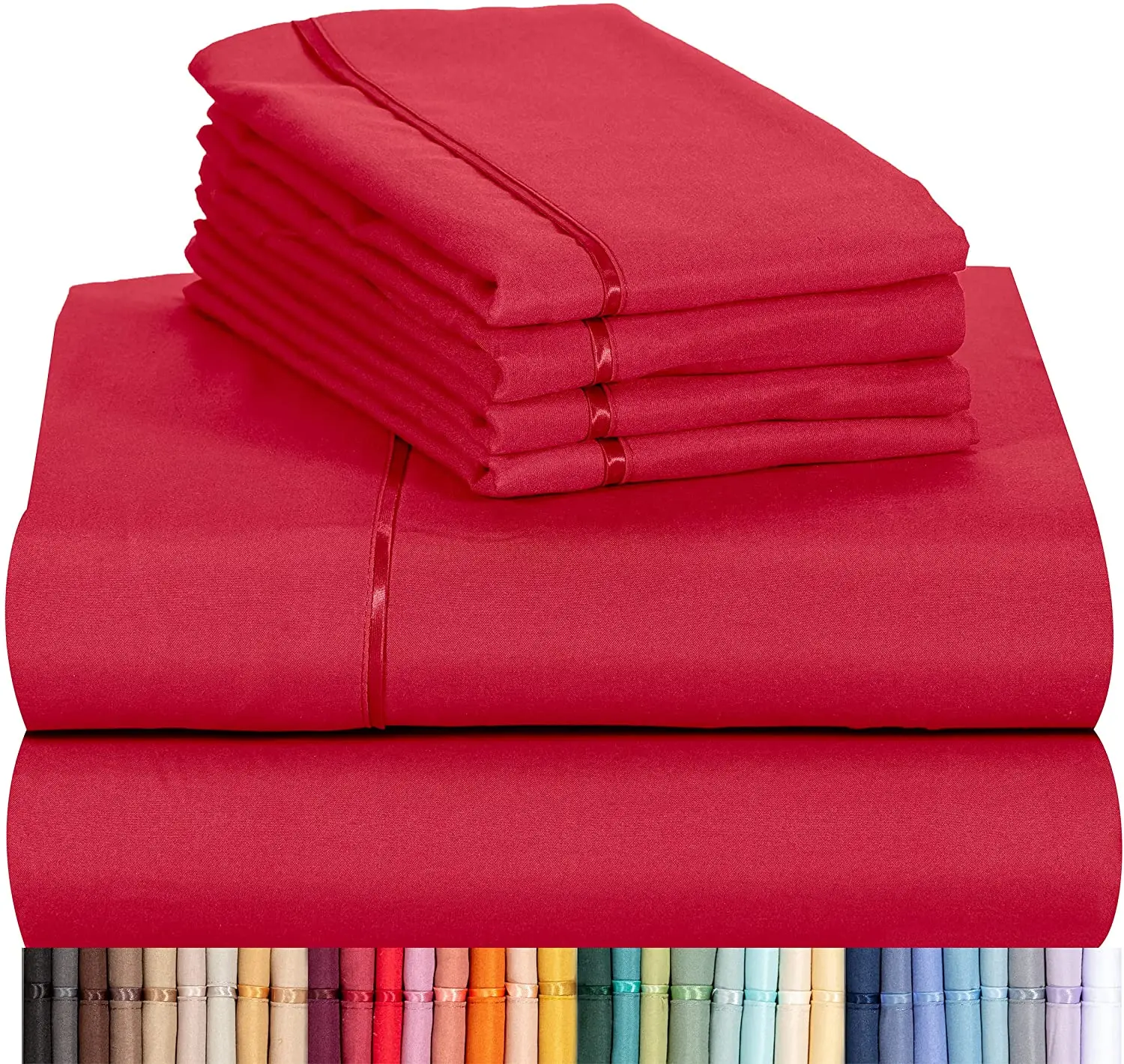 Набор простыней из бамбуковых 18 дюймов, постельное белье с глубокими карманами, шелковистое и мягкое легкое, можно стирать в стиральной машине, 6 шт.