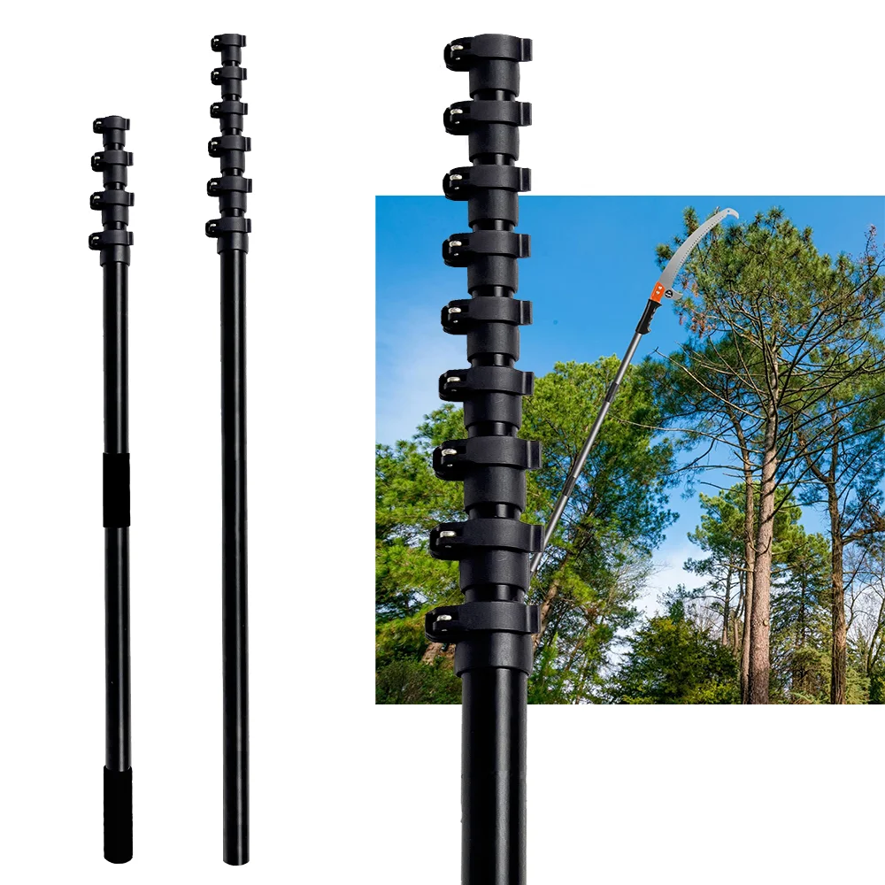 4m/7m/15m Telescopic Aluminum window cleaning pole tree cutter with extension pole betel nut harvesting pole