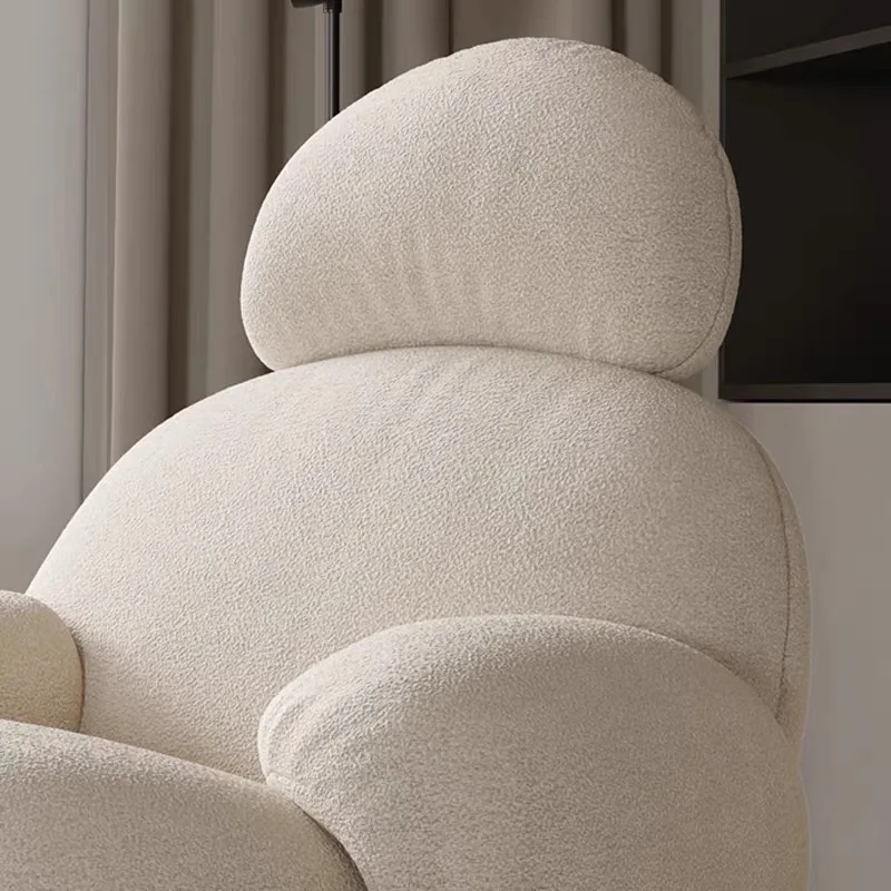 Nordic White Velvet  Rocking Chair With Armrest Make You Cloud Feeling For Living Room