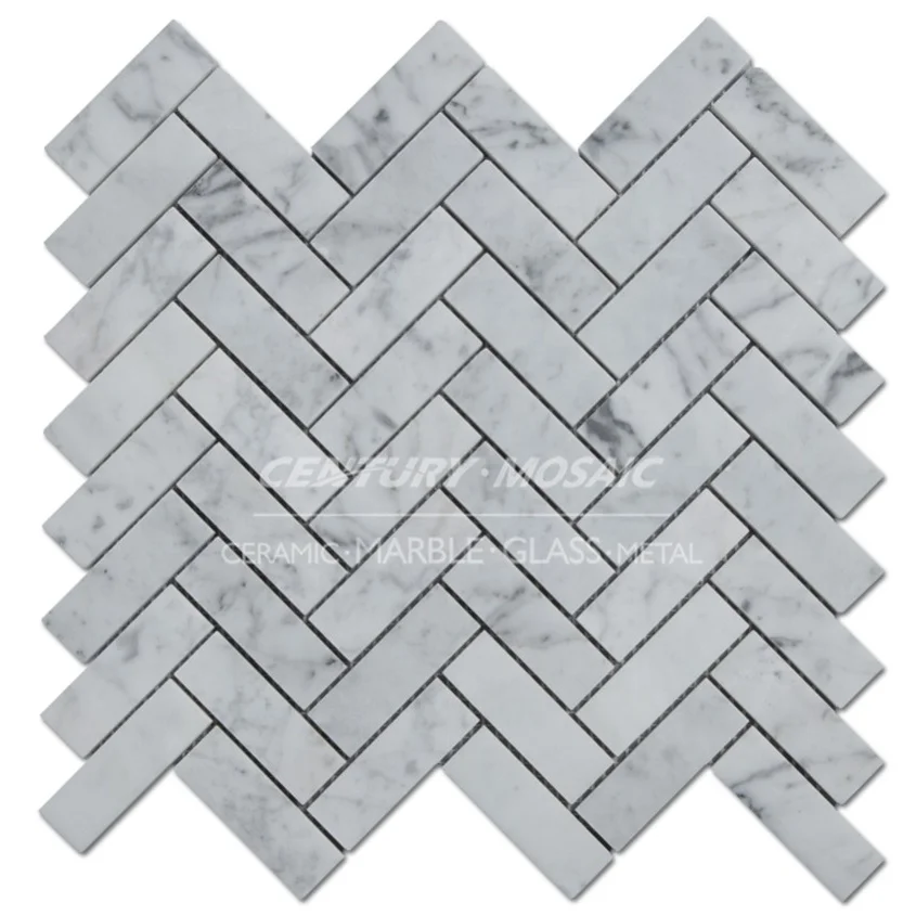 Good Quality Italian Bianco Carrara White Stone Marble Mosaic Tile
