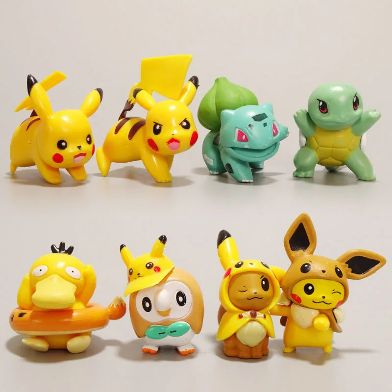 Pokemon-e Figures Toys Model Collection 3-4cm Pikachu Anime Figure Dolls Child Christmas Halloween Gift