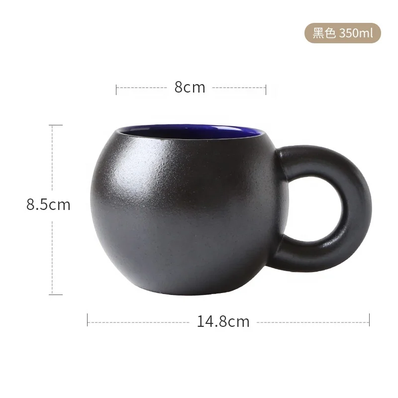 Business Holiday Gift White Tea Cups Creative 2024 New Nordic Ins Globe Planet 11oz Black Ceramic Coffee Mug