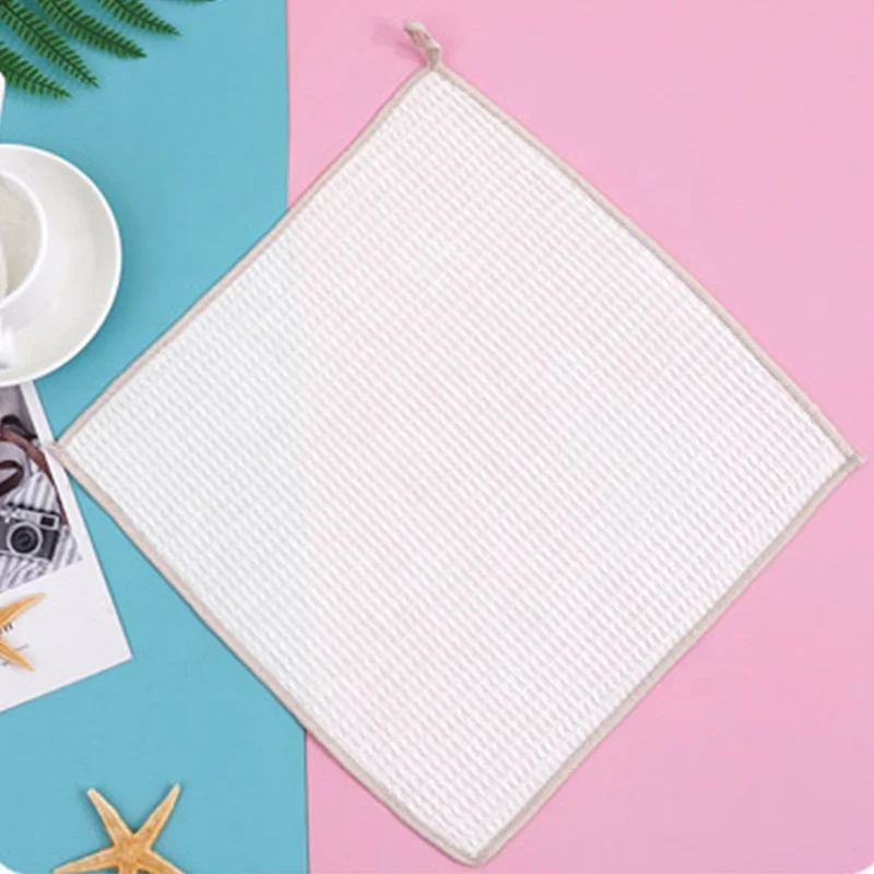 Wood Fiber Waffle Kitchen Wash Cloth Towel Kitchen Rag Tea Towel Wash-cloth Dishcloth Kitchen Waffle Cleaning Cloth Towel