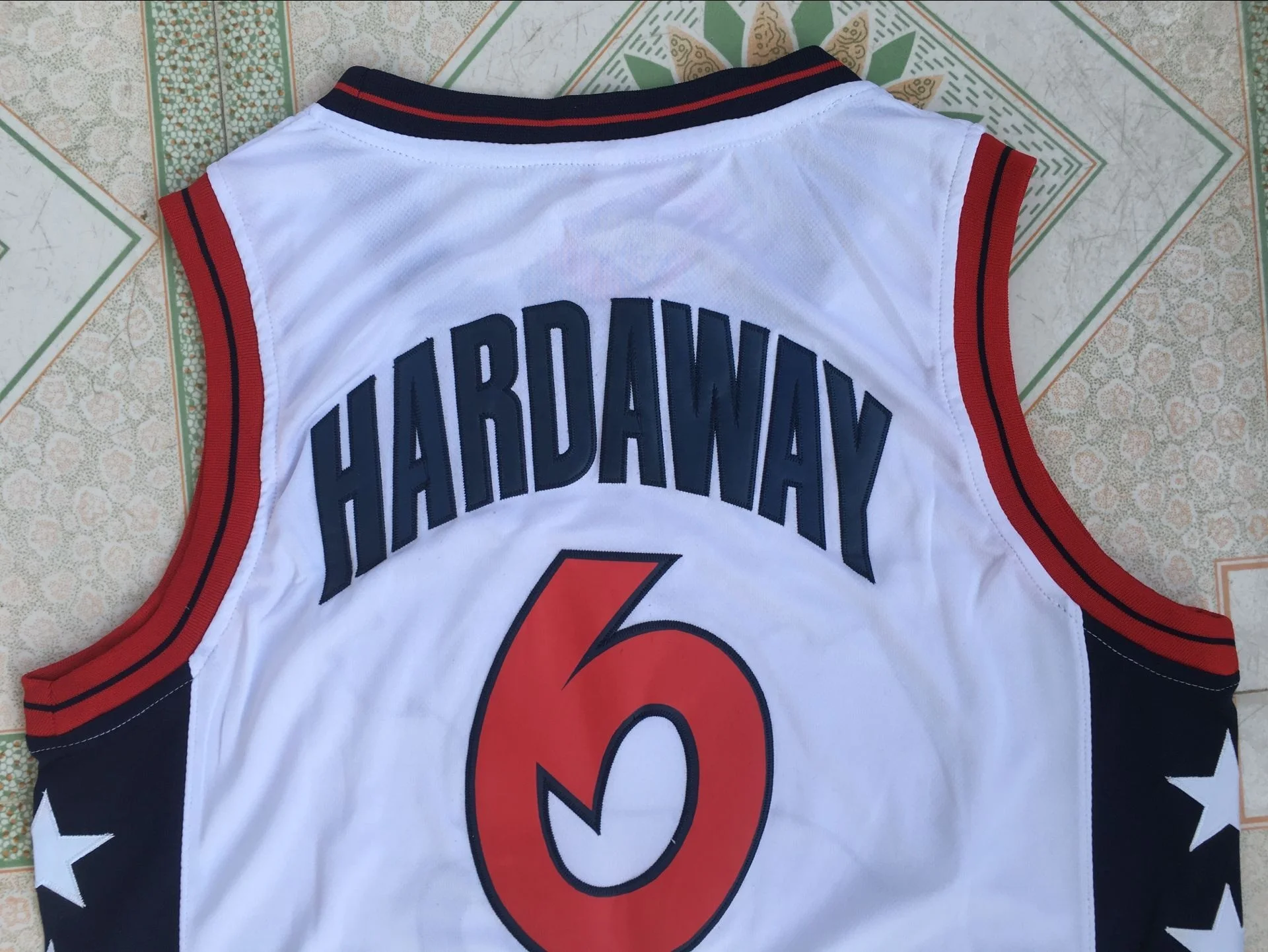 
Hardaway #6 u s a basketball jersey youth basketball team uniform red black white p ba jersey stitched basketball 