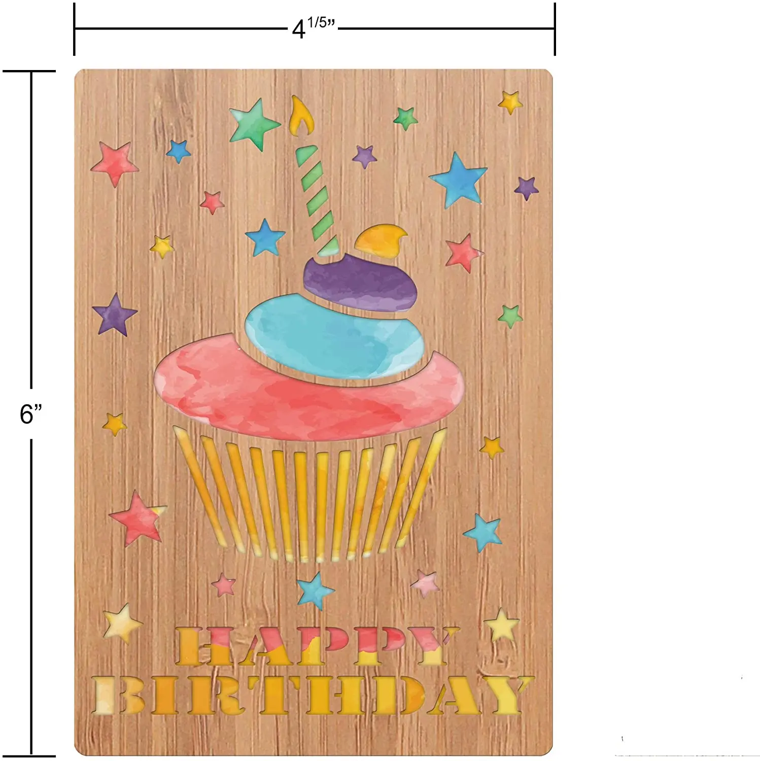 2022 Hot selling cake set decorative gift happy birthday day wooden happy birthday cards