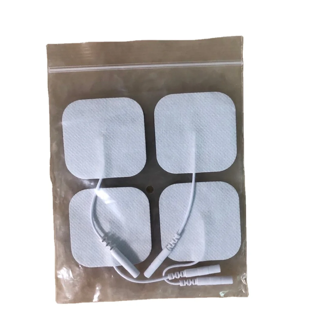 factory 5*5cm Physiotherapy Equipment Electrode Therapy Pigtail Tens Pads Self-adhesive physiohterapy TENS electrodes