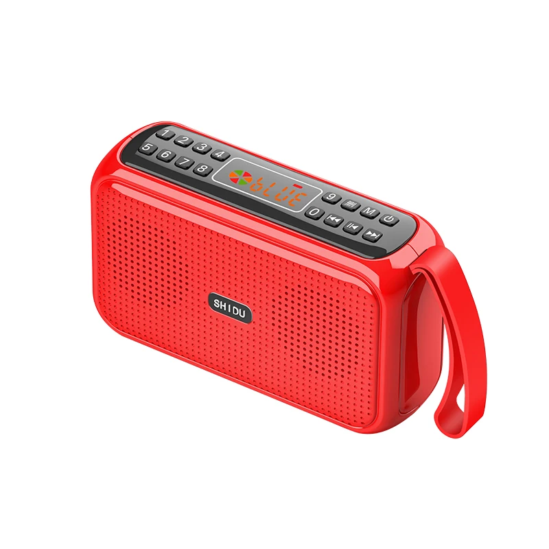 SHIDU Portable Digital Speaker FM Radio Player Built in Rechargeable Battery Audio Speaker MP3 Player Muslim quran speakers