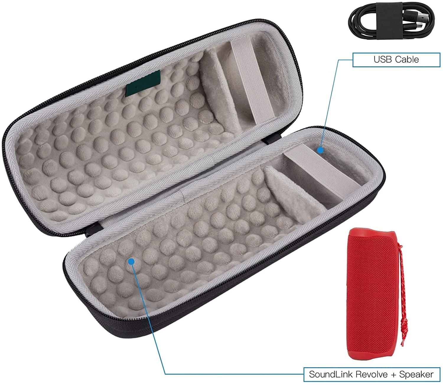 Factory directly sell EVA case Hard  Storage Wireless Sound Carrying Case blue tooth speaker case  for Speakers Audio