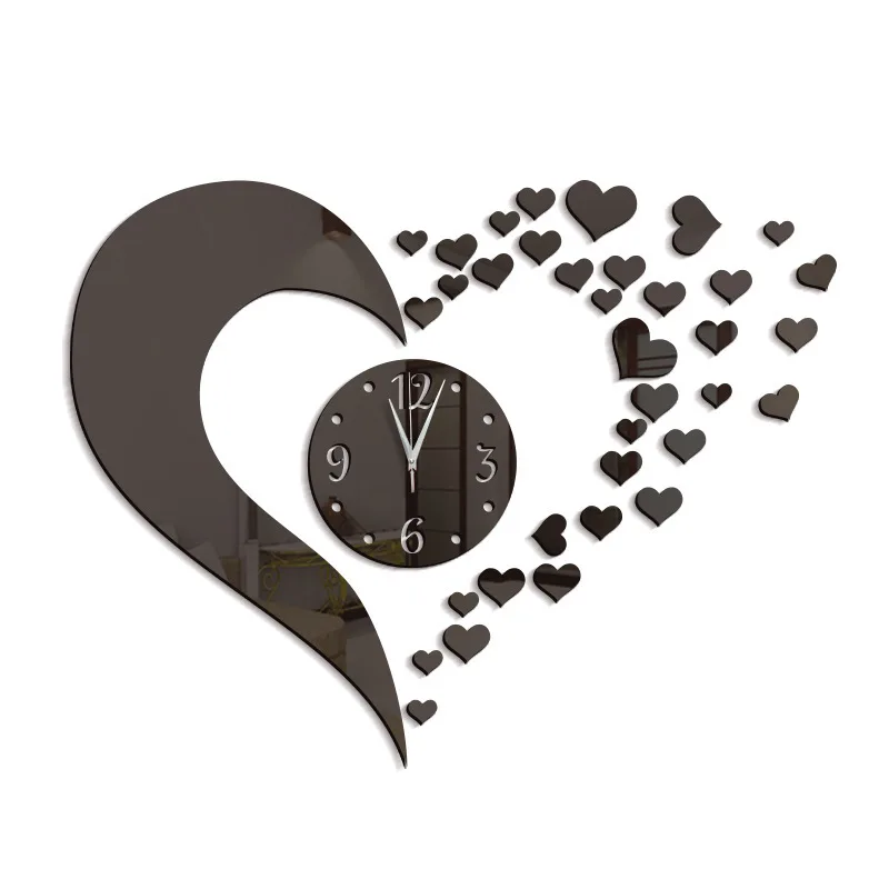 Diy Acrylic Creative Modern 3d Mirror Wall Stickers Luxury Design Wall Clock
