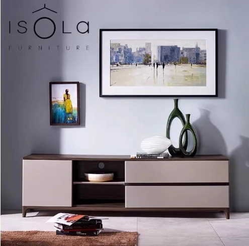 Tv Stand Living Room Furniture Home Livingroom Wood Modern Solid Wall TV Background Wall Unit Storage Cabinet