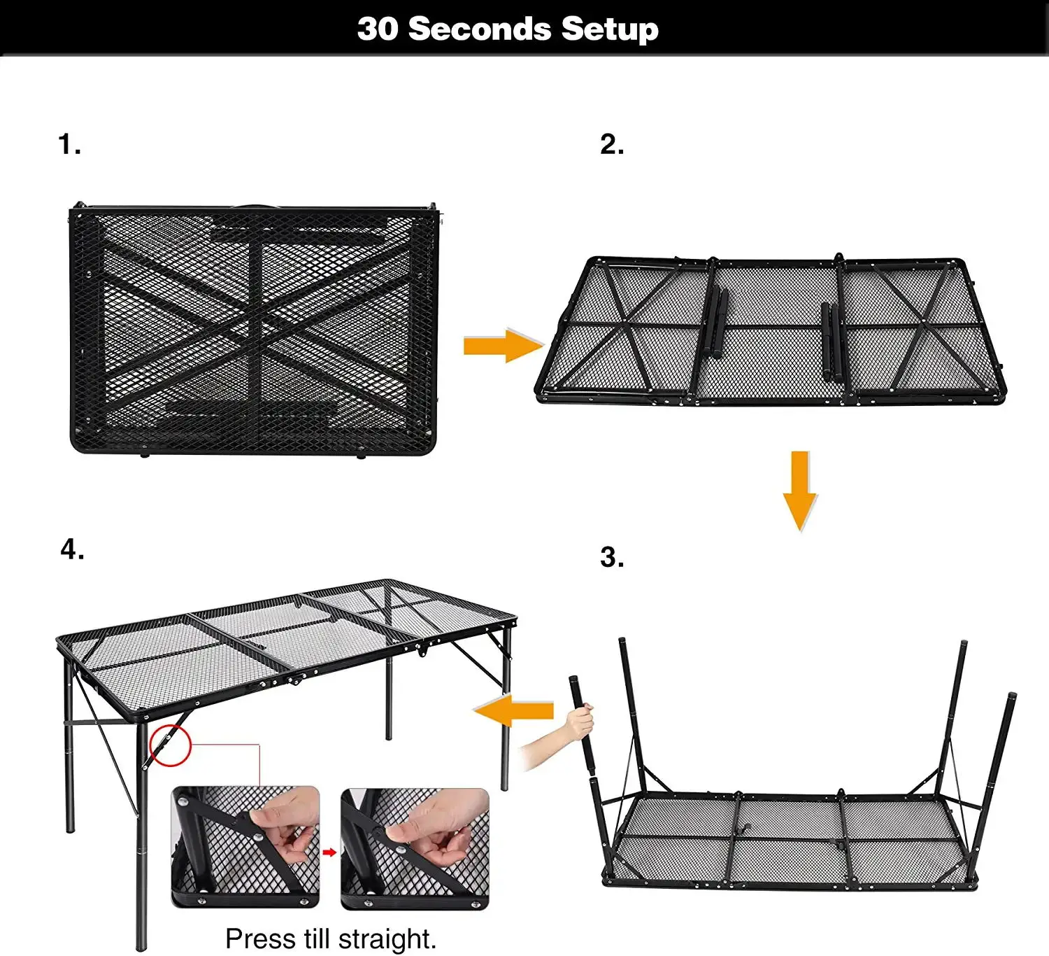 Hot Seller Folding grill table height adjustable lightweight portable aluminum Outdoor Table