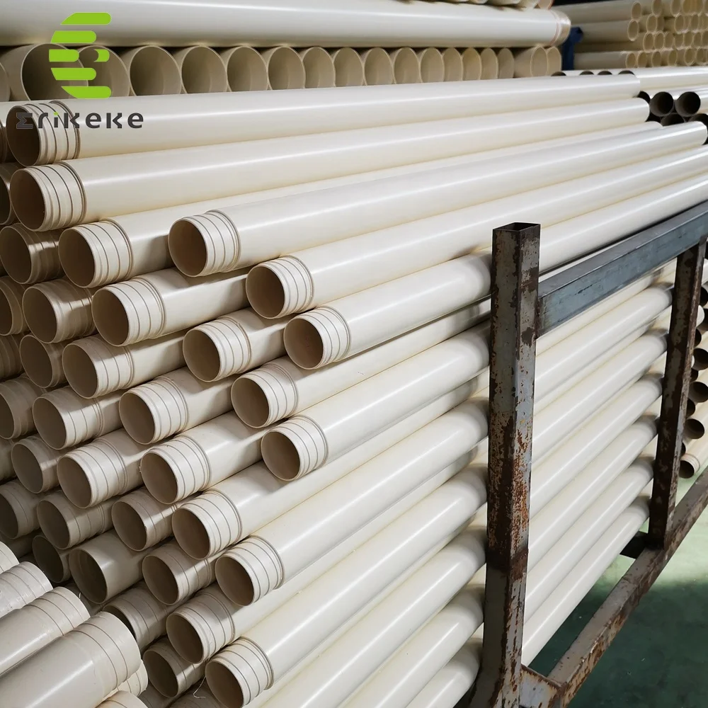 110mm 140mm 160mm UPVC Thread End PVC Borehole Pipe Riser Pipes / Drop Pipe For Borewell Water Supply