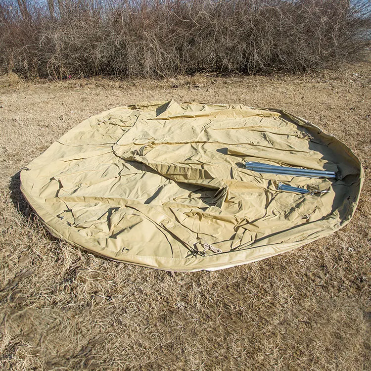 custom fireproof beige color polycotton tripod steel frame teepee yurt safari bell tent for sale