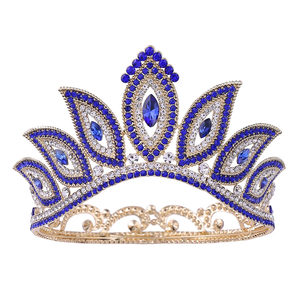 Ethnic fashion tiara baroque retro party festival crowns bridal full round luxury queen crown