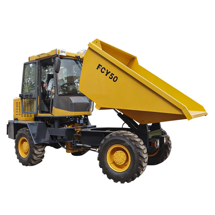 Articulated ce Factory 4wd 5ton site dumper mini dump truck wheel dumper in Peru Chile for transport bulk concrete