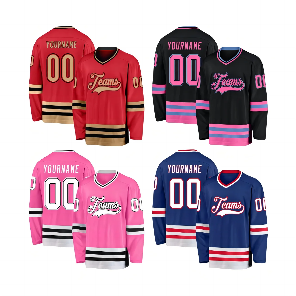 Custom Ice Hockey Jersey Print Your Name Number Team Sports Competition Training Clothing For Men Women Street Shirt