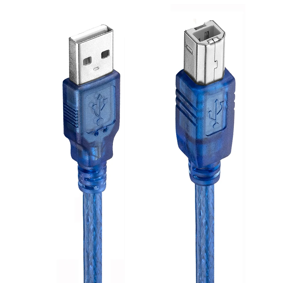 480Mbps USB 2.0 Type A Male to B Male ( AM to BM ) Adapter Converter Short Data Cable Cord for Printer Blue Computer accessories