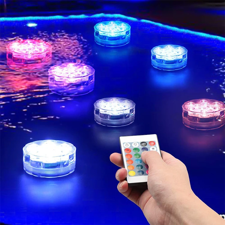 10 LED RGB Waterproof Remote Control Submersible