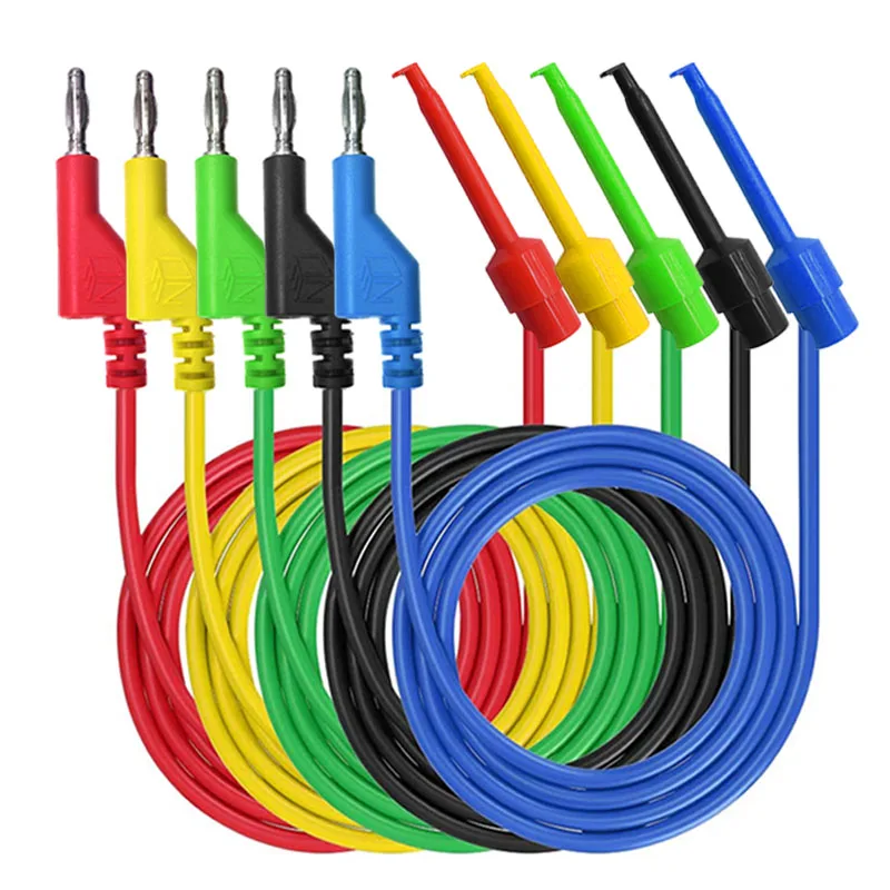 NUELEAD запатентованный никель 5 цветов сверхмощный двойной крокодил зажим тестовый свинцовый зажим набор ПВХ силиконовый кабель